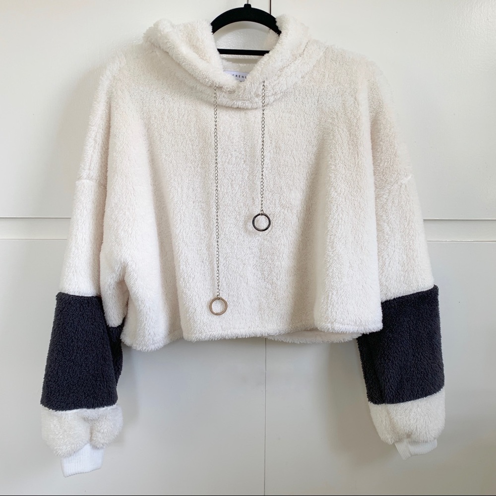 Cropped Fuzzy Hoodie